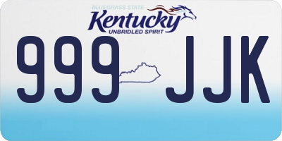 KY license plate 999JJK