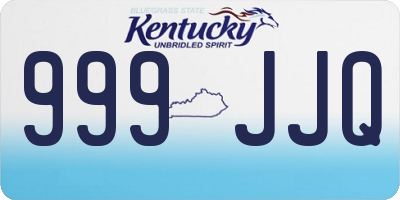 KY license plate 999JJQ