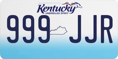 KY license plate 999JJR