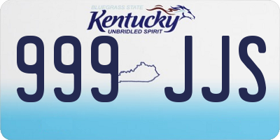 KY license plate 999JJS