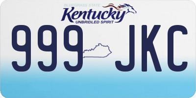 KY license plate 999JKC
