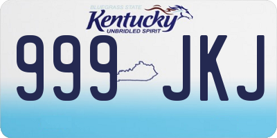 KY license plate 999JKJ