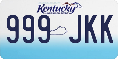 KY license plate 999JKK