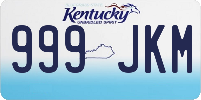 KY license plate 999JKM