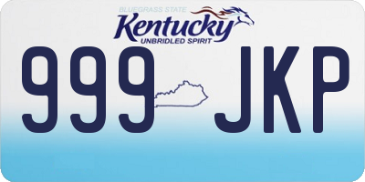 KY license plate 999JKP