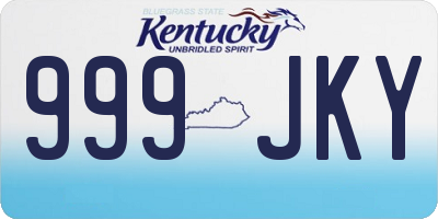 KY license plate 999JKY