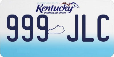 KY license plate 999JLC