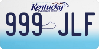 KY license plate 999JLF