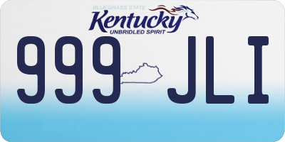KY license plate 999JLI