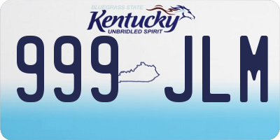 KY license plate 999JLM