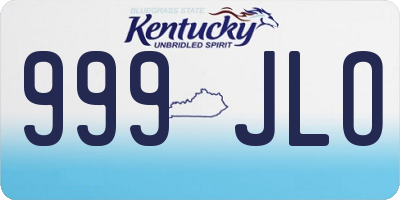 KY license plate 999JLO