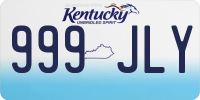 KY license plate 999JLY