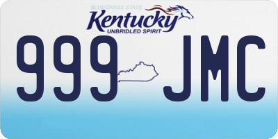KY license plate 999JMC