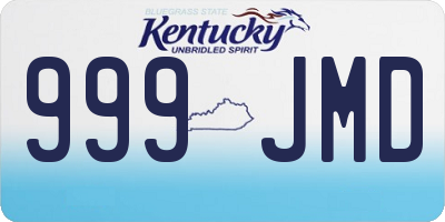 KY license plate 999JMD