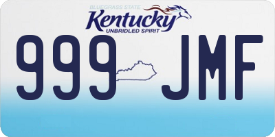 KY license plate 999JMF