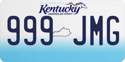 KY license plate 999JMG