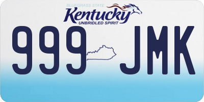 KY license plate 999JMK