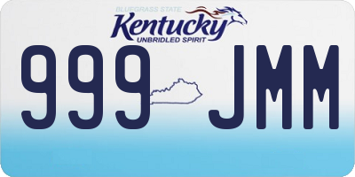KY license plate 999JMM