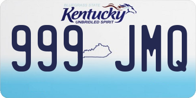 KY license plate 999JMQ