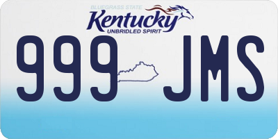 KY license plate 999JMS