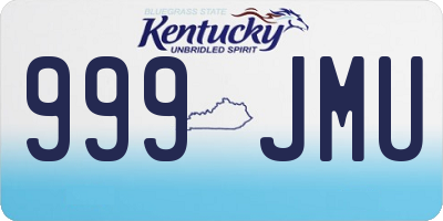 KY license plate 999JMU