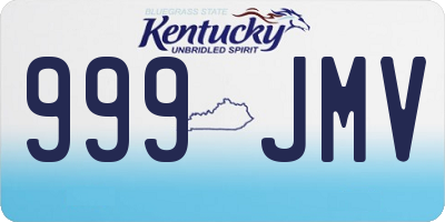 KY license plate 999JMV