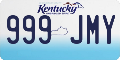 KY license plate 999JMY
