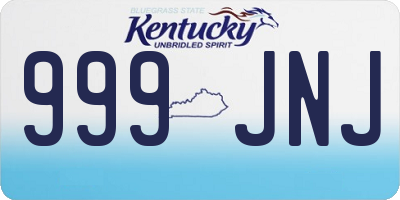 KY license plate 999JNJ