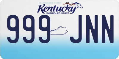 KY license plate 999JNN