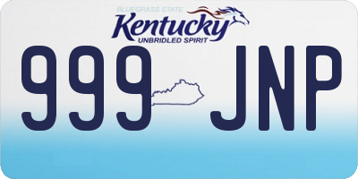KY license plate 999JNP