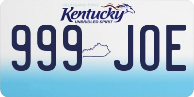 KY license plate 999JOE