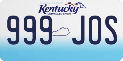 KY license plate 999JOS