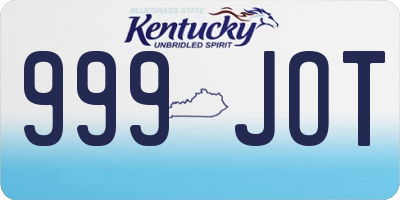 KY license plate 999JOT