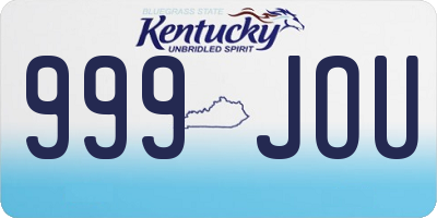 KY license plate 999JOU
