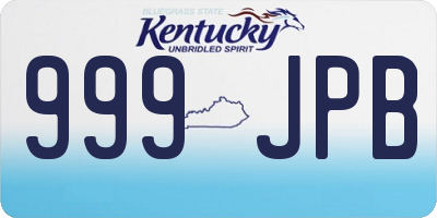 KY license plate 999JPB