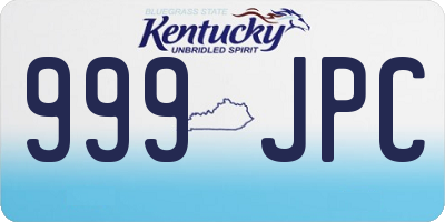 KY license plate 999JPC