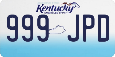 KY license plate 999JPD