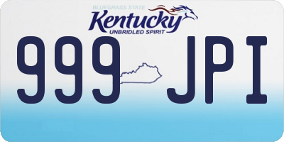 KY license plate 999JPI