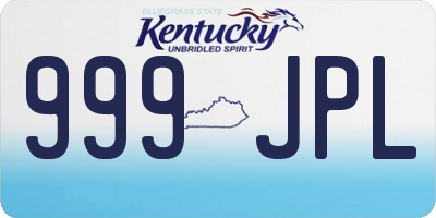 KY license plate 999JPL