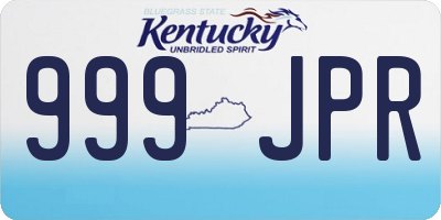 KY license plate 999JPR