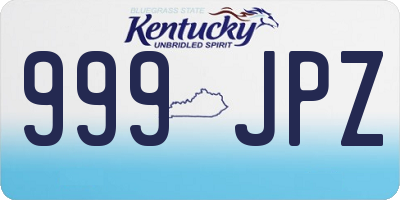 KY license plate 999JPZ