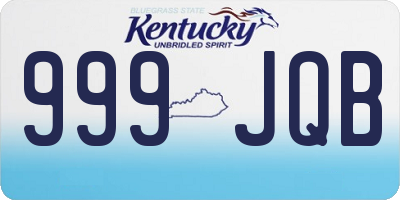 KY license plate 999JQB
