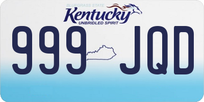 KY license plate 999JQD