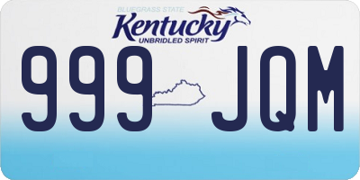 KY license plate 999JQM