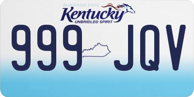 KY license plate 999JQV