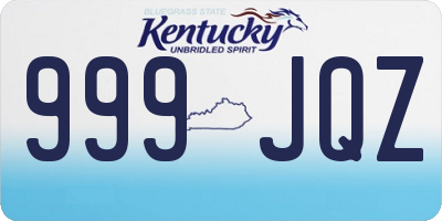 KY license plate 999JQZ