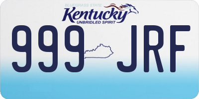 KY license plate 999JRF