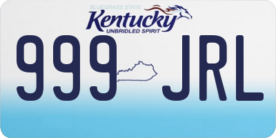 KY license plate 999JRL