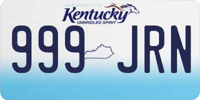 KY license plate 999JRN