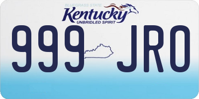 KY license plate 999JRO